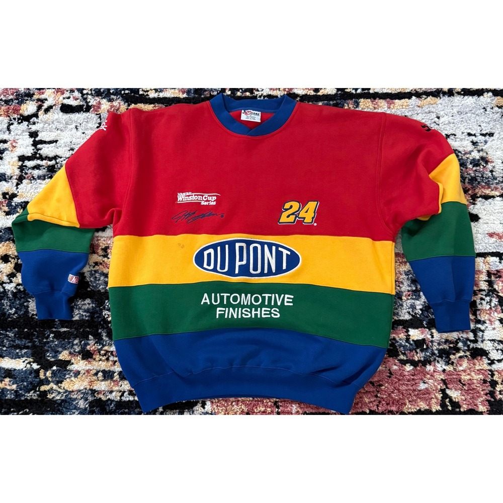 Vintage Chase Authentics Jeff Gordon DuPont NASCAR Sweatshirt XL Colorblock 24